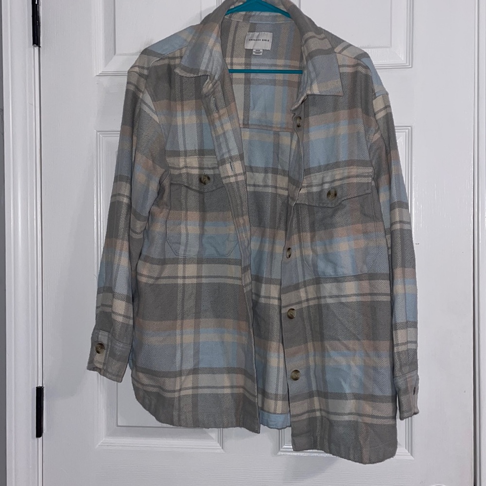 American Eagle Plaid Shacket Medium